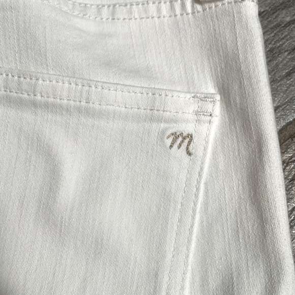 Madewell Cali Demi-Boot Jeans White Distressed Womens 27 NWOT Raw hem Cropped - Picture 11 of 15